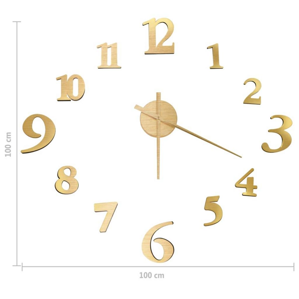 VIDAXL Horloge murale 3D Design moderne Dore 100 cm XXL