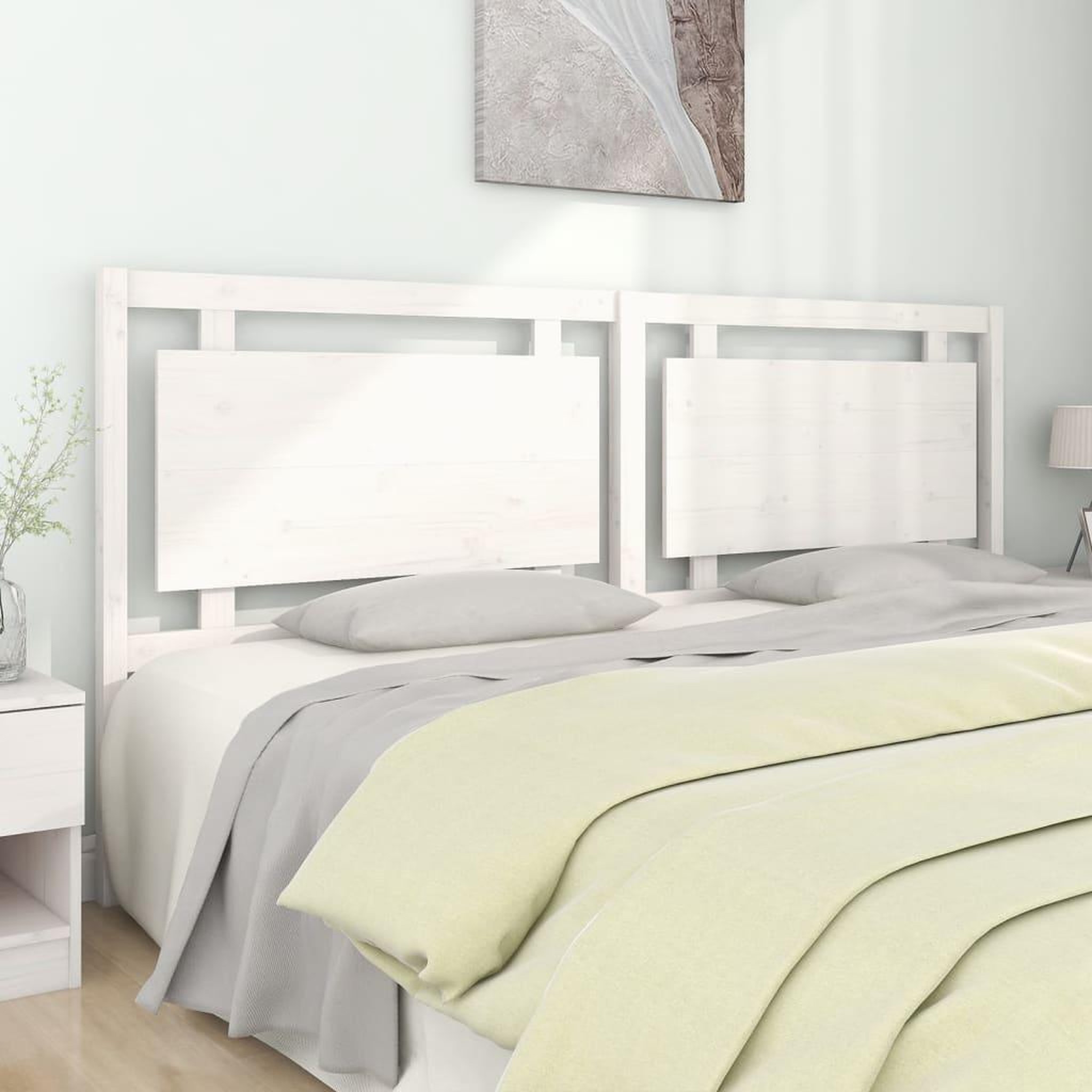 Voir la diapositive 1 : VIDAXL Tete de lit Blanc 205,5x4x100 cm Bois massif de pin