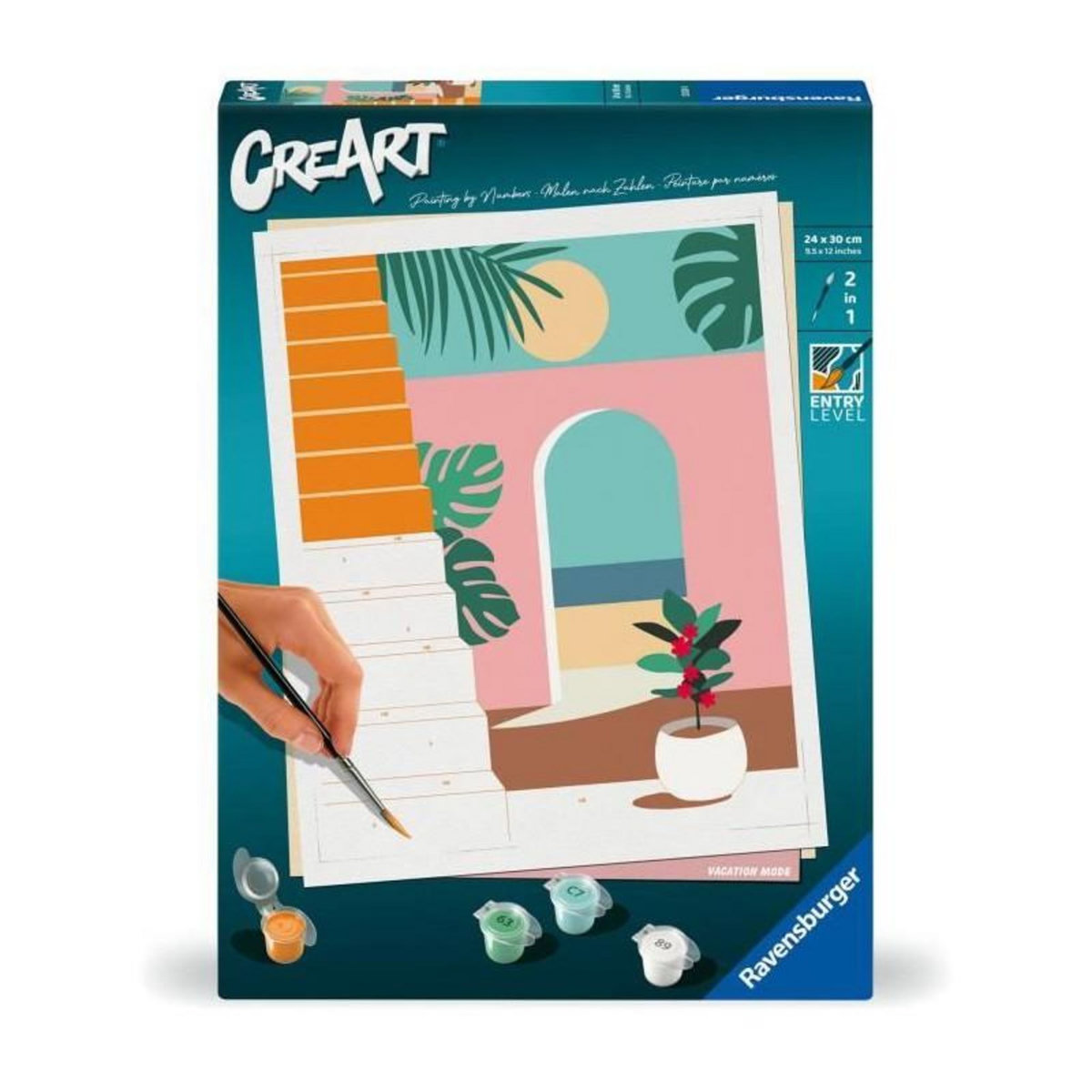 RAVENSBURGER CreArt 24x30 cm Vacation Mode, Adulte, Peinture par numéros, 25524, Ravensburger