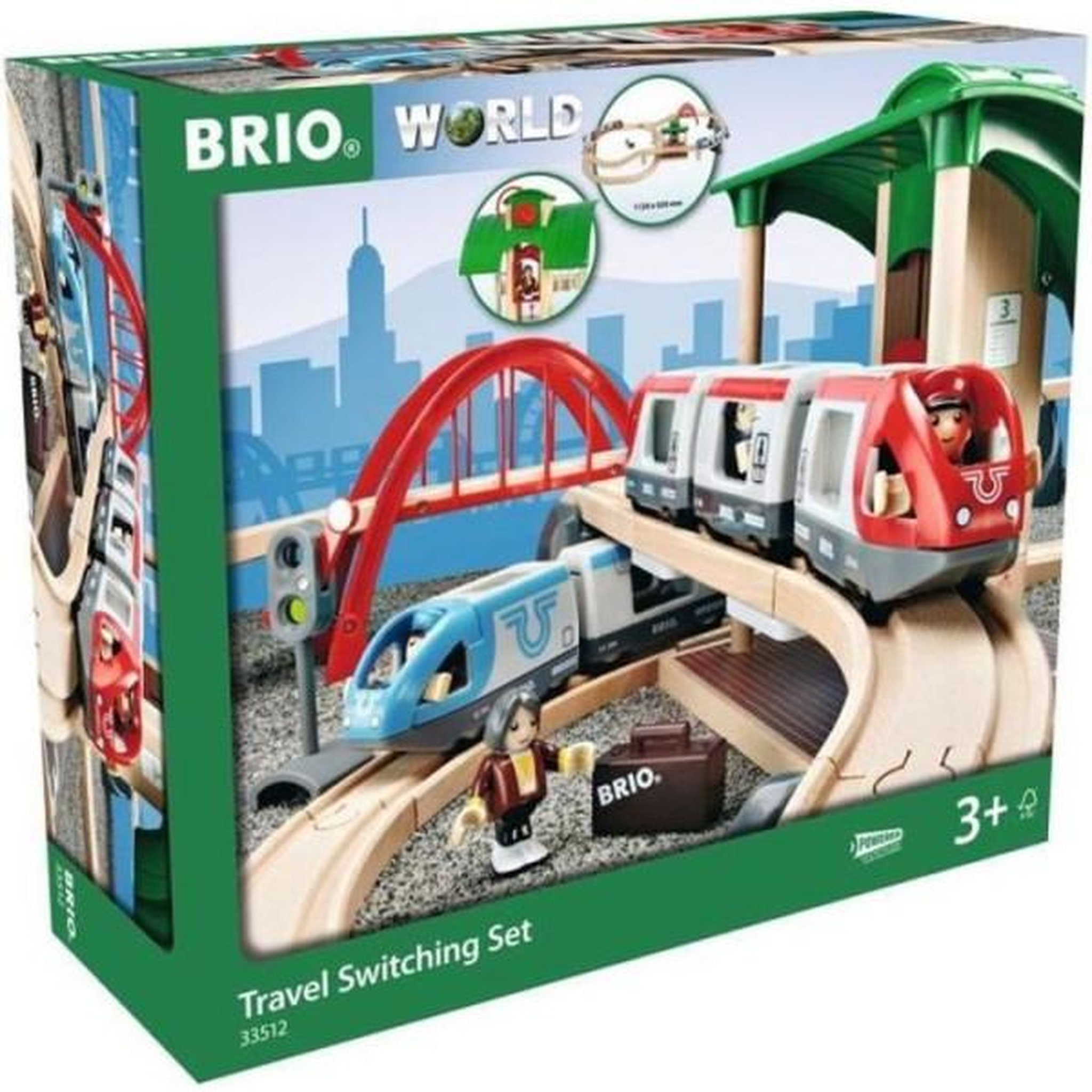 Brio Brio World Circuit Plateforme Voyageurs - Coffret complet 42 pieces - Circuit de train en bois - Ravensburger - Des 3 ans - 3351