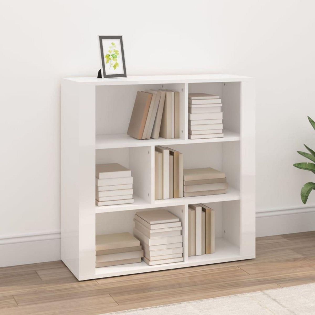VIDAXL Buffet Blanc brillant 80x30x80 cm Bois d'ingenierie