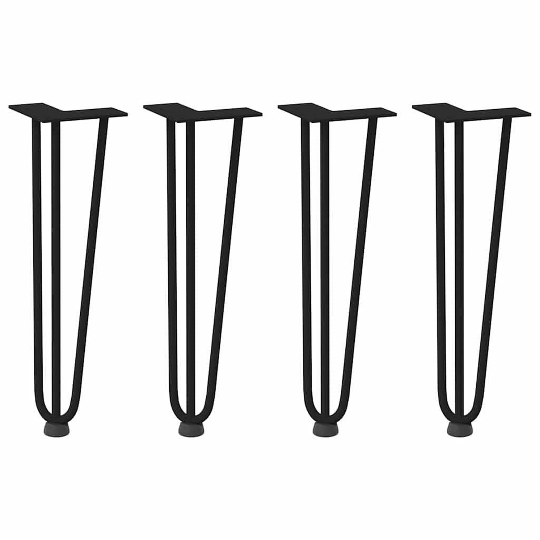 Voir la diapositive 2 : VIDAXL Pieds de table en forme d'epingle a cheveux 4 pcs noir 42 cm
