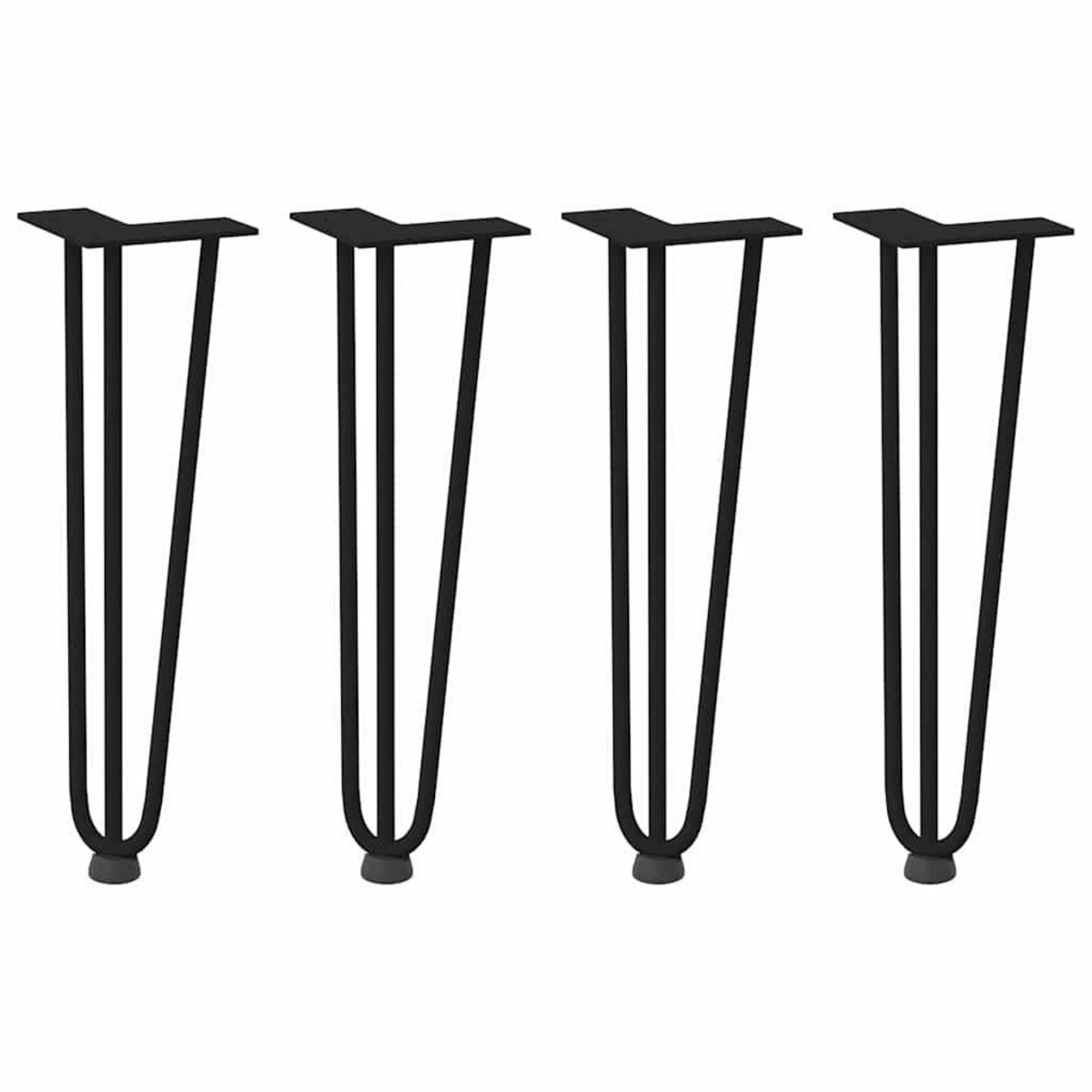 VIDAXL Pieds de table en forme d'epingle a cheveux 4 pcs noir 42 cm