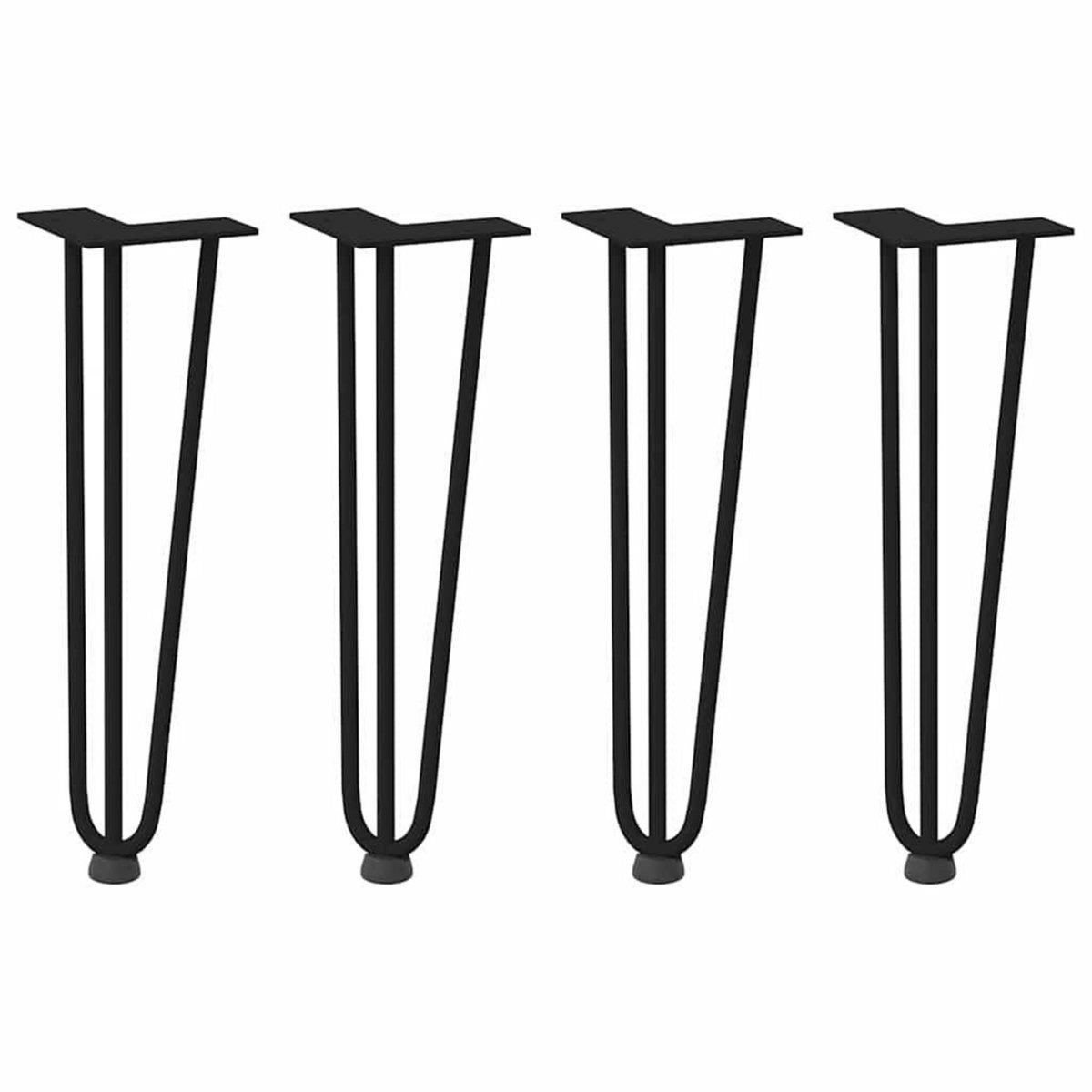 VIDAXL Pieds de table en forme d'epingle a cheveux 4 pcs noir 42 cm