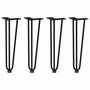 Voir la diapositive 2 : VIDAXL Pieds de table en forme d'epingle a cheveux 4 pcs noir 42 cm