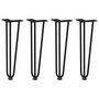 Voir la diapositive 2 : VIDAXL Pieds de table en forme d'epingle a cheveux 4 pcs noir 42 cm