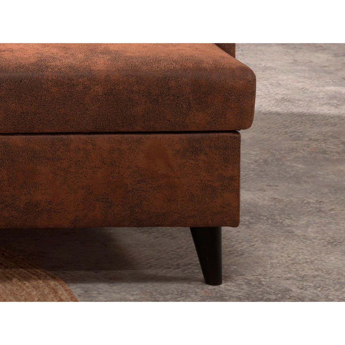 BEST MOBILIER Nordic - canapé d'angle réversible - 4 places - convertible - industriel vintage