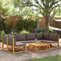 Voir la diapositive 1 : VIDAXL Salon de jardin avec coussins 7 pcs bois massif d'acacia