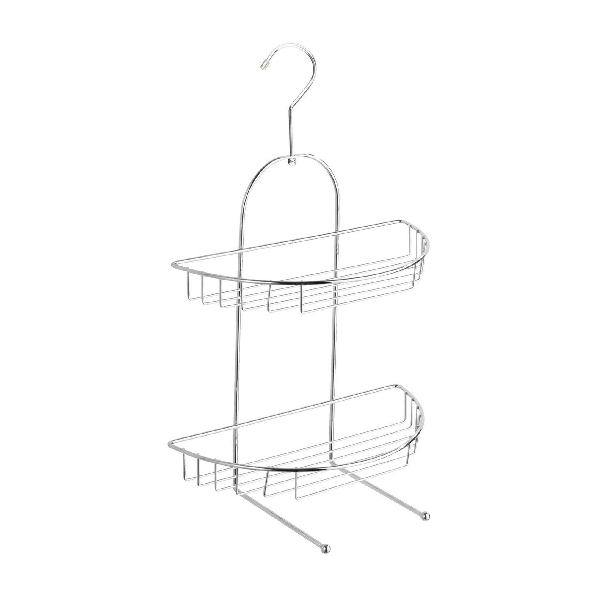 Voir la diapositive 1 : Wenko Etagère de douche Kuopio - L. 28 x H. 43 cm - Argent