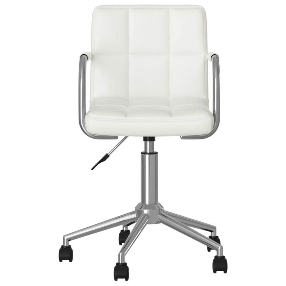 VIDAXL Chaise pivotante de salle a manger Blanc Similicuir