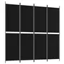 VIDAXL Cloison de separation 4 panneaux Noir 200x200 cm Tissu