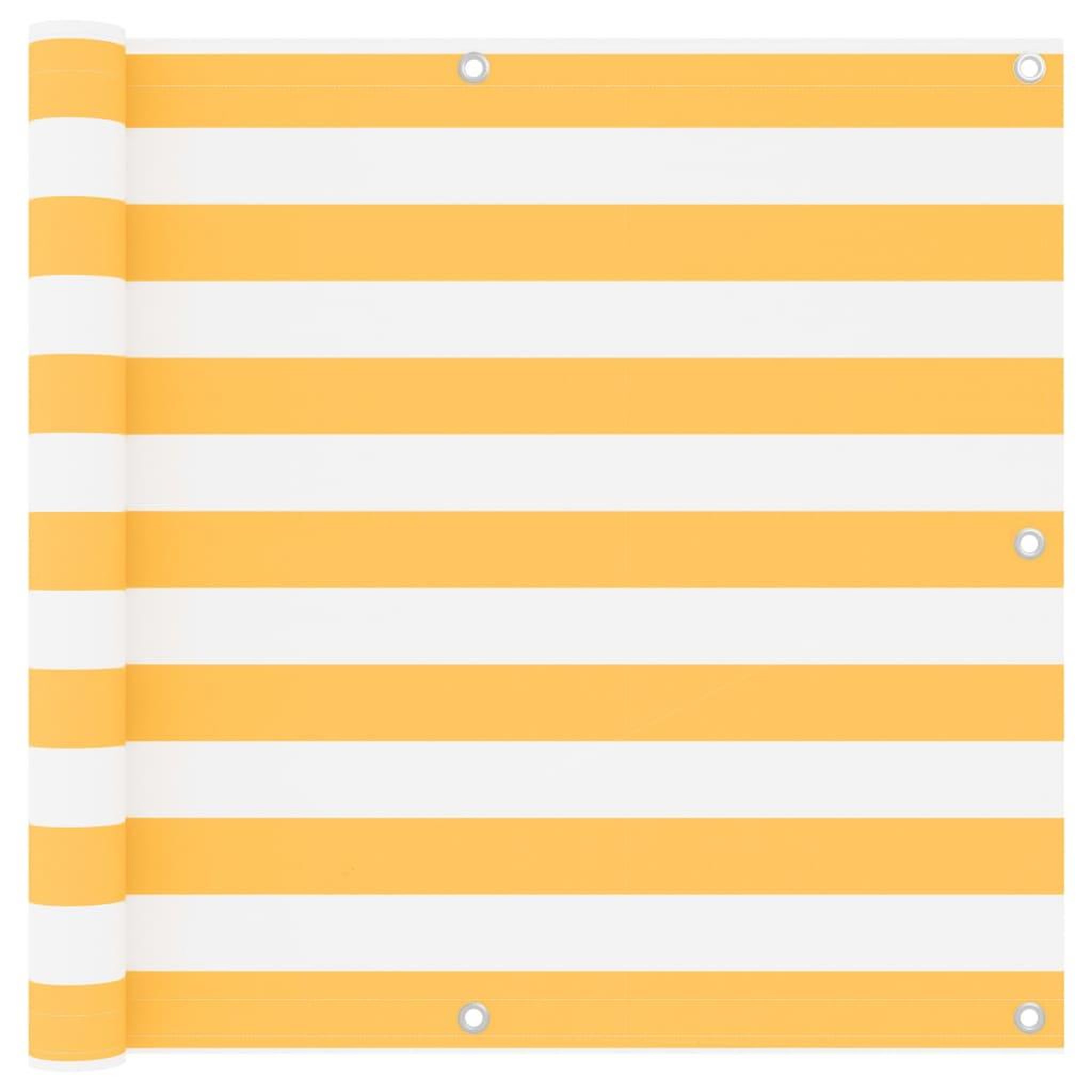 Voir la diapositive 1 : VIDAXL Ecran de balcon Blanc et jaune 90x500 cm Tissu Oxford