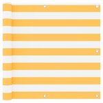 VIDAXL Ecran de balcon Blanc et jaune 90x500 cm Tissu Oxford