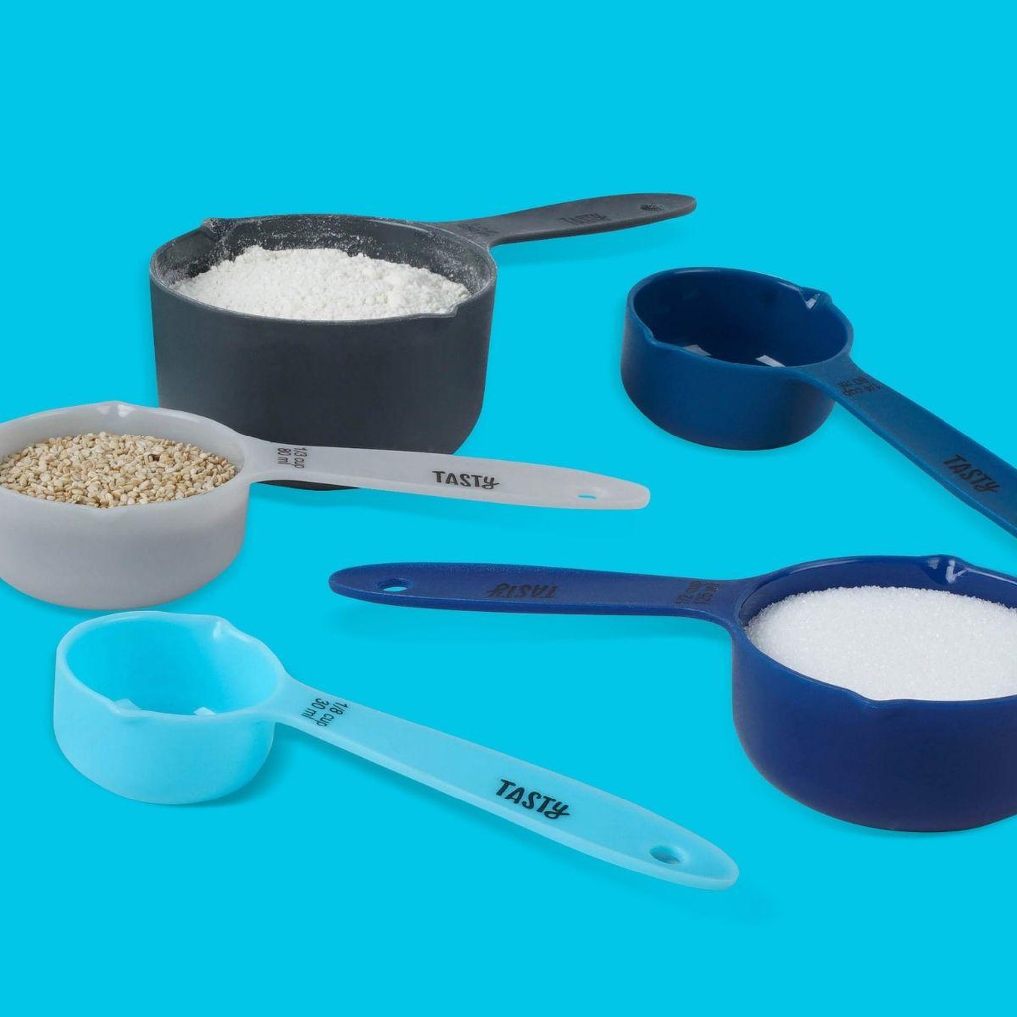 Voir la diapositive 2 : TASTY Lot de 10 tasses et cuillères doseuses Tasty Core