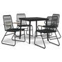 Voir la diapositive 2 : VIDAXL Ensemble a manger de jardin 5 pcs Noir Rotin PVC