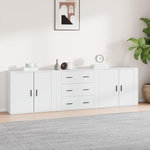 VIDAXL Buffets 3 pcs Blanc Bois d'ingenierie