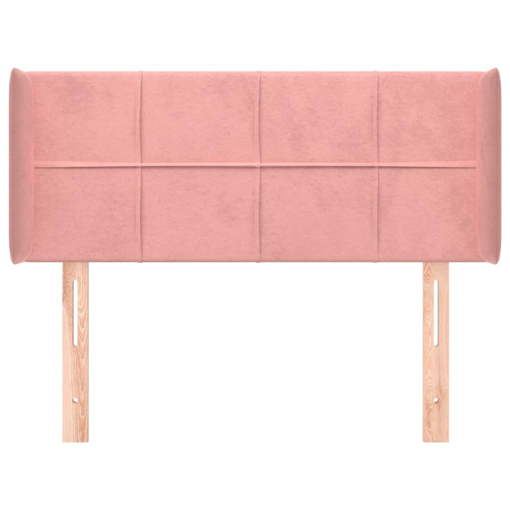 Voir la diapositive 3 : VIDAXL Tete de lit avec oreilles Rose 103x16x78/88 cm Velours