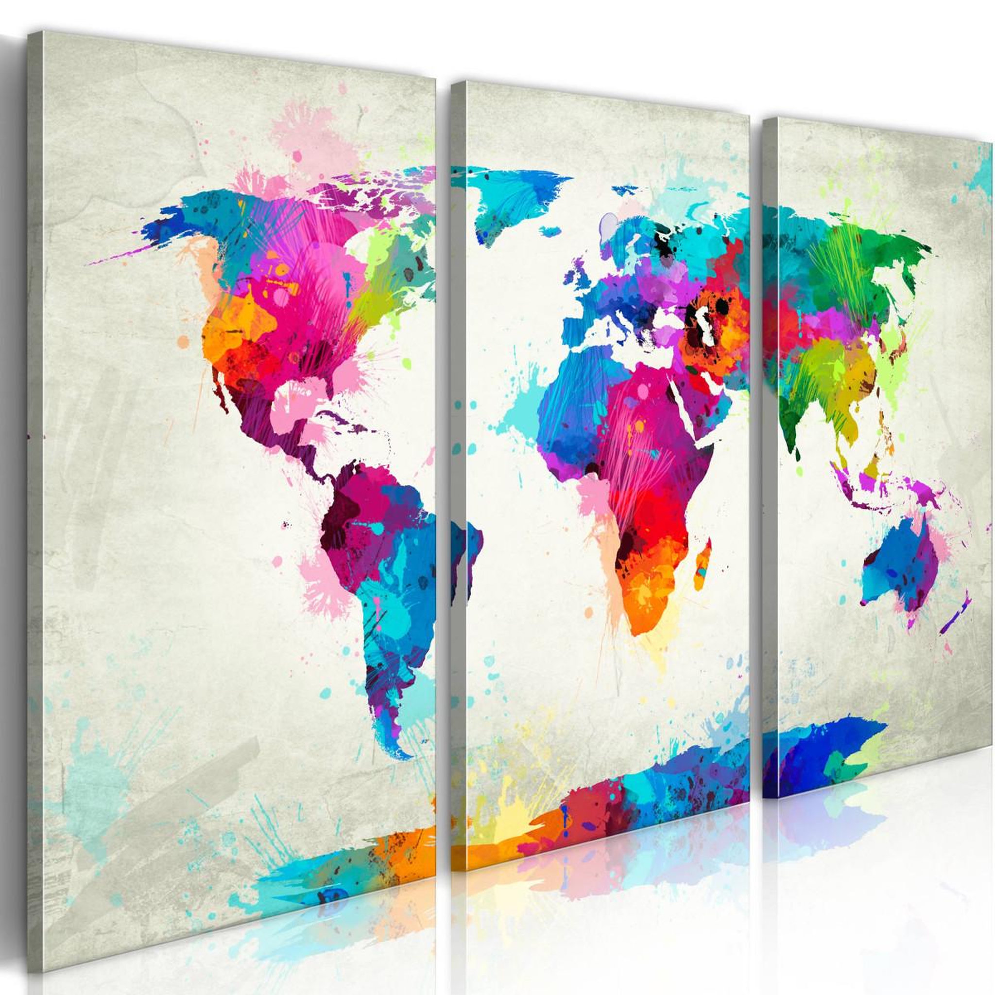 Voir la diapositive 1 : Paris Prix Tableau Imprimé  World Map : An Explosion of Colors