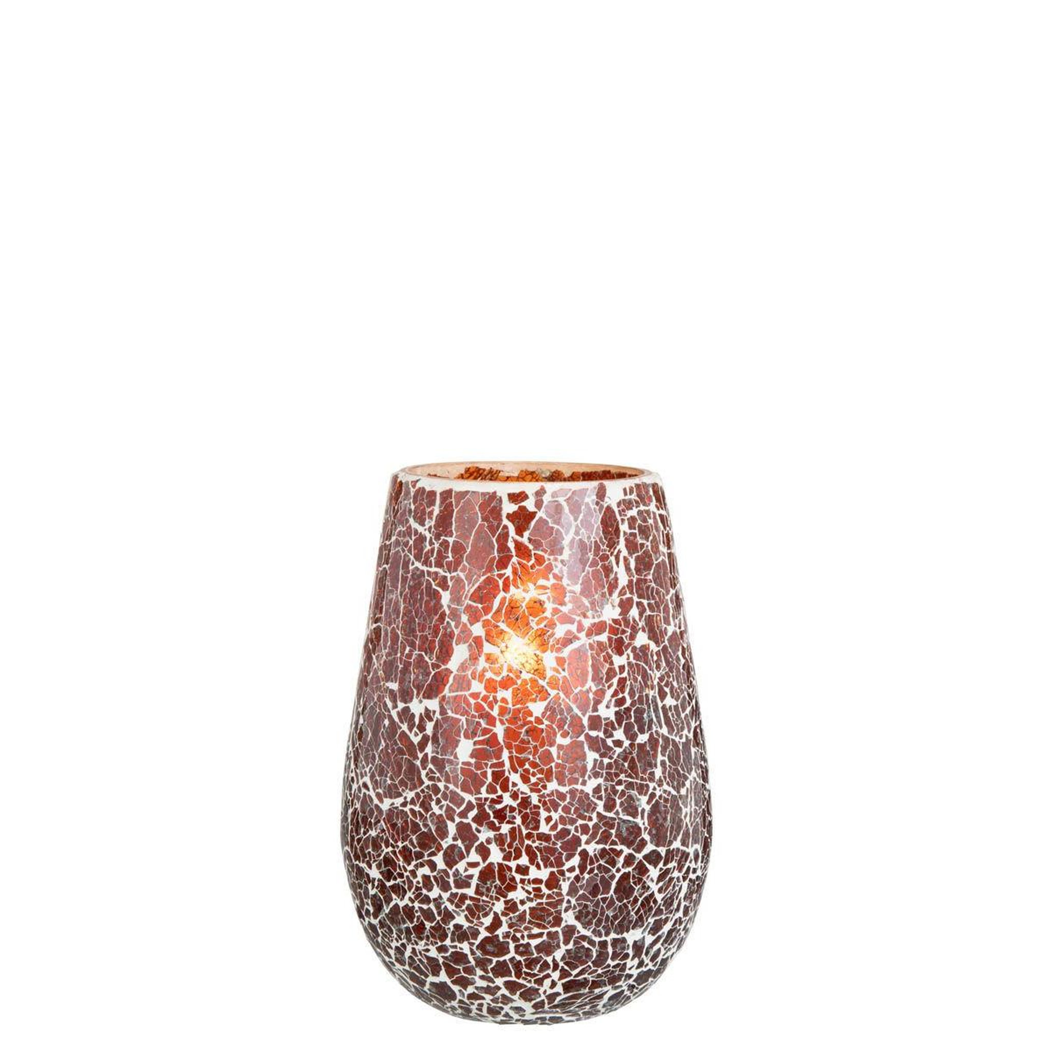 Voir la diapositive 2 : J-LINE Photophore en Verre  Ali  26cm Marron