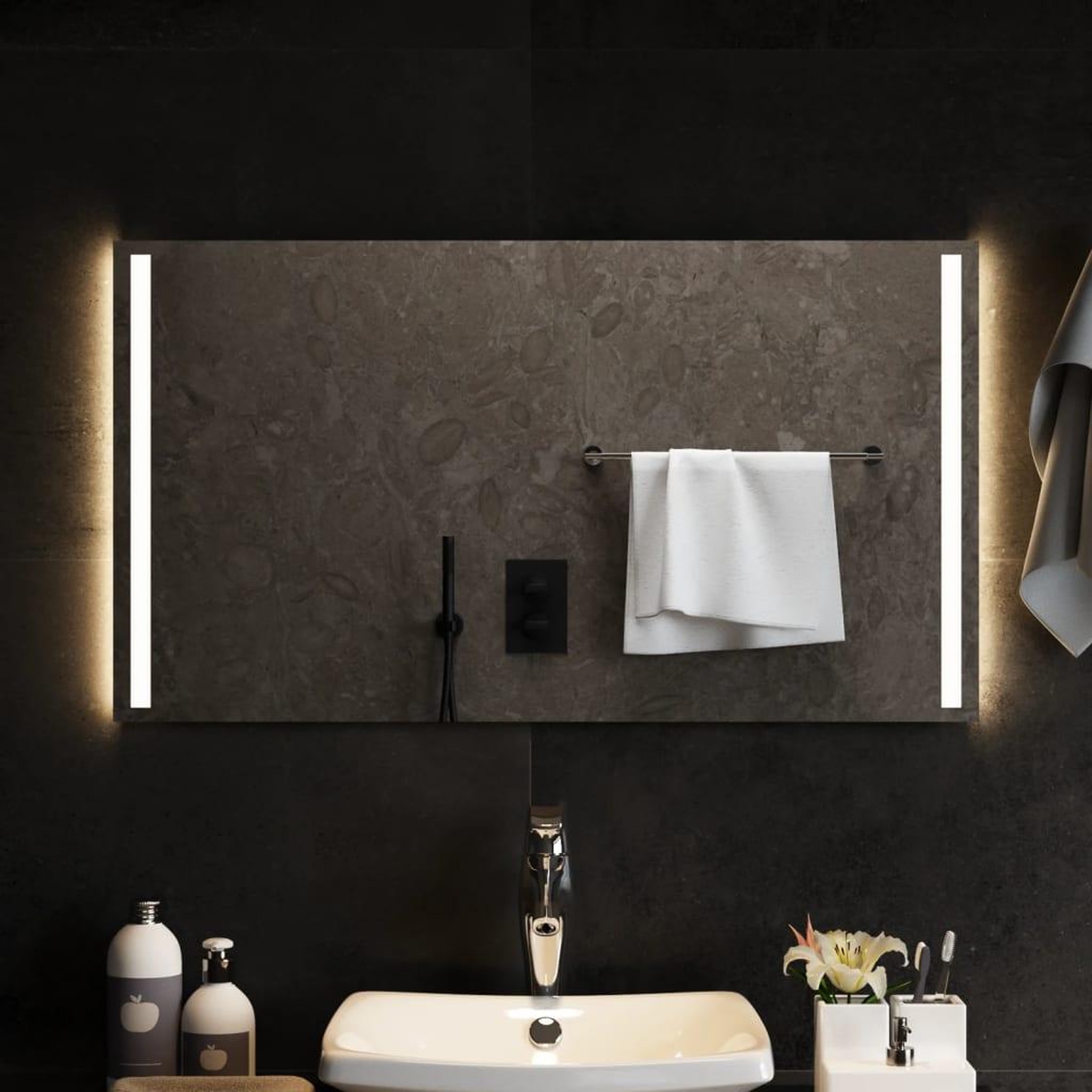 Voir la diapositive 1 : VIDAXL Miroir de salle de bain a LED 90x50 cm