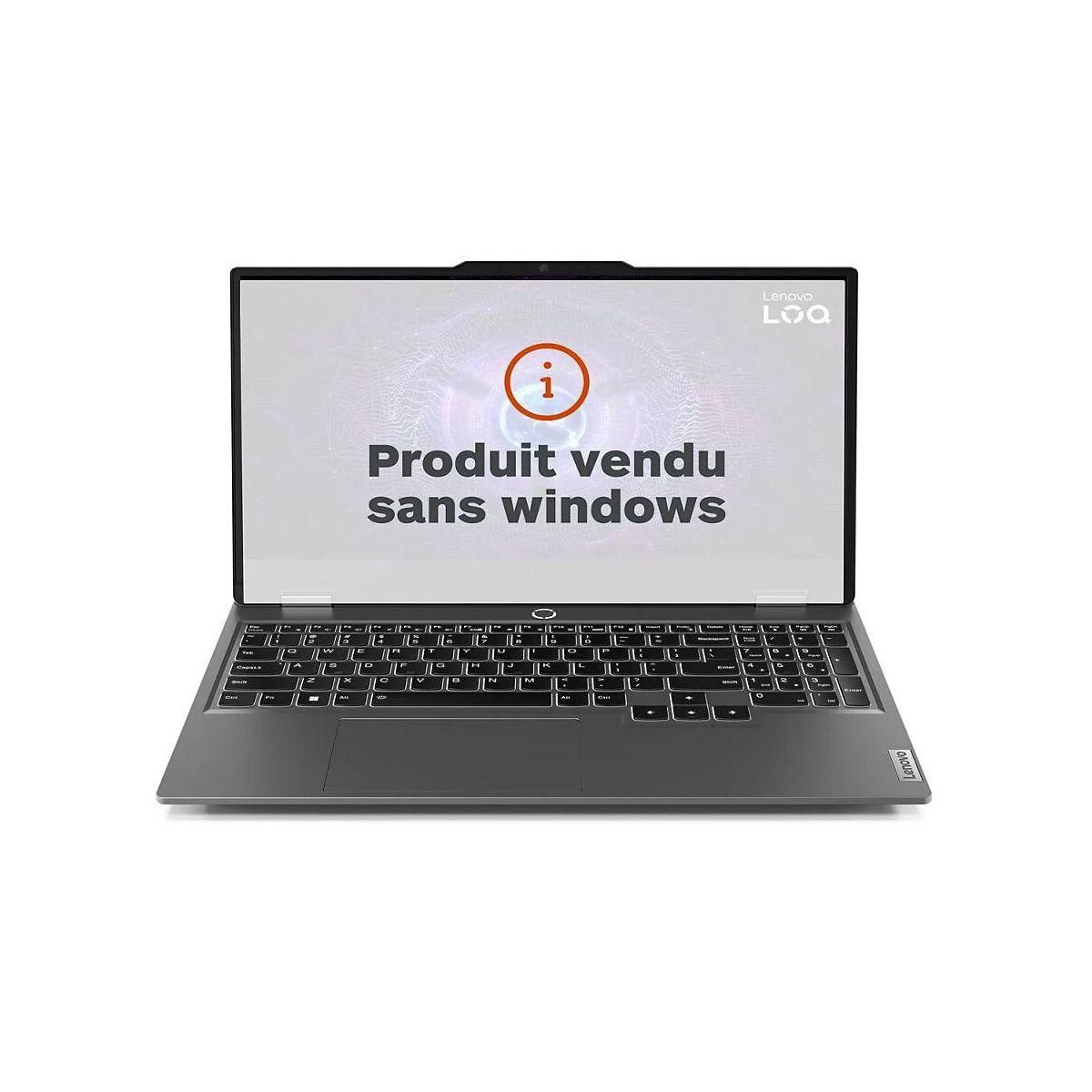 Lenovo PC Gamer LOQ 15IAX9 RTX4050 6Go sans Windows
