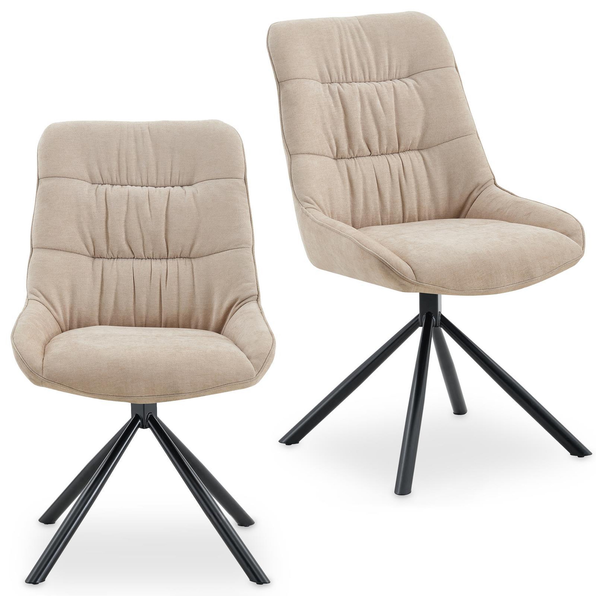 Voir la diapositive 1 : IDIMEX Lot de 2 chaises libra de salle à manger en tissu