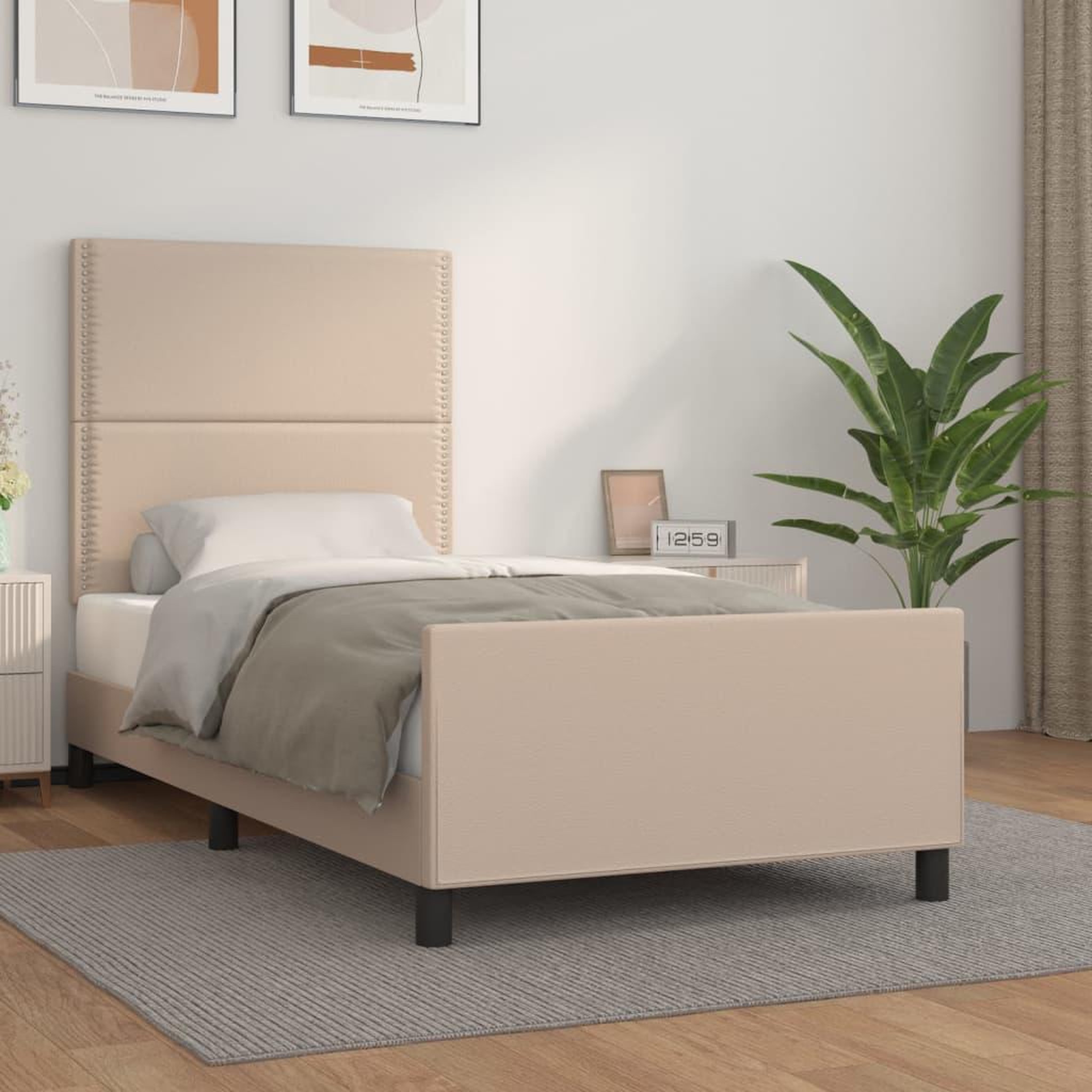 Voir la diapositive 1 : VIDAXL Cadre de lit sans matelas cappuccino 100x200 cm similicuir
