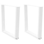 VIDAXL Pieds de table a manger forme de V 2 pcs blanc 80x(72-73,3) cm