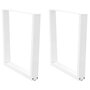 Voir la diapositive 1 : VIDAXL Pieds de table a manger forme de V 2 pcs blanc 80x(72-73,3) cm