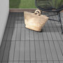 Voir la diapositive 6 : ID MARKET Lot de 5 dalles de terrasse rectangulaire WODHY clipsables bois composite gris 60 x 30 cm
