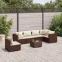 Voir la diapositive 1 : VIDAXL Salon de jardin avec coussins 7 pcs marron resine tressee