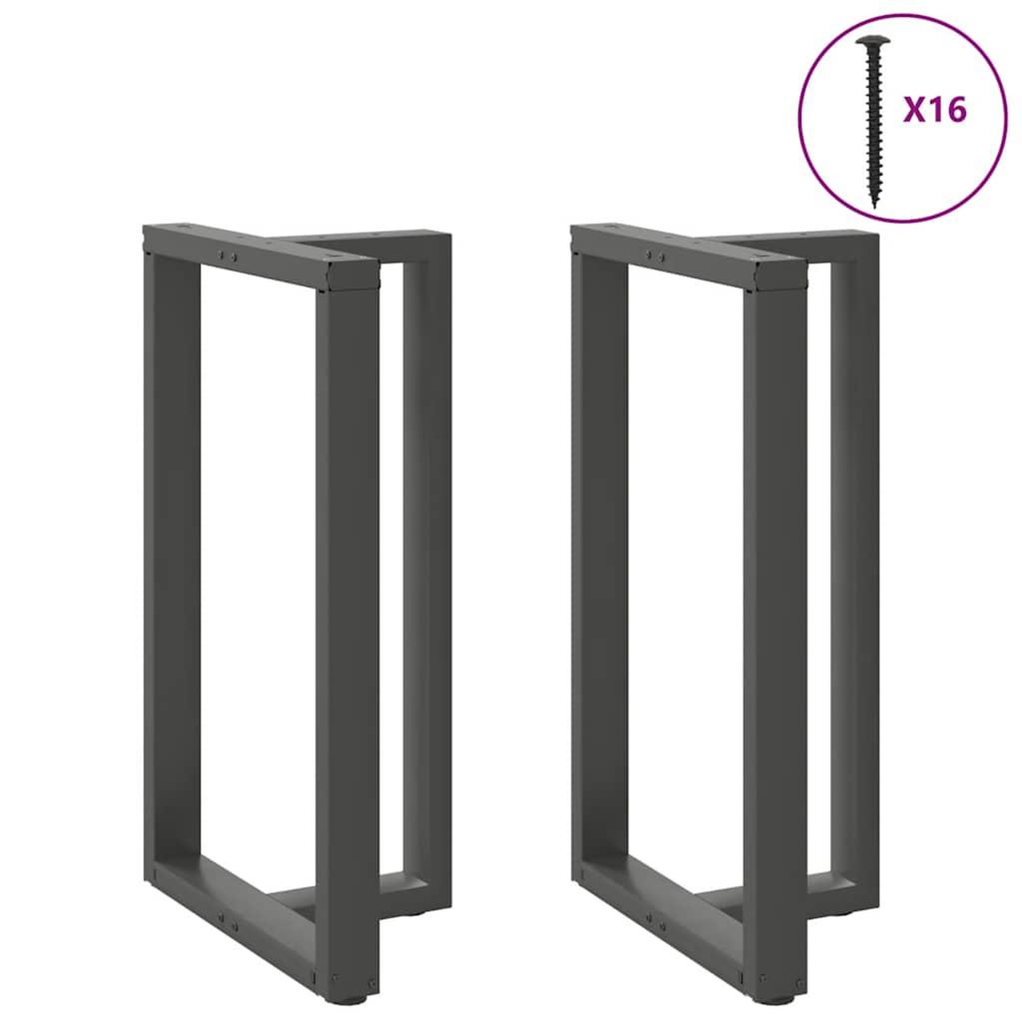 Voir la diapositive 3 : VIDAXL Pieds de table de bar forme de T 2 pcs anthracite acier