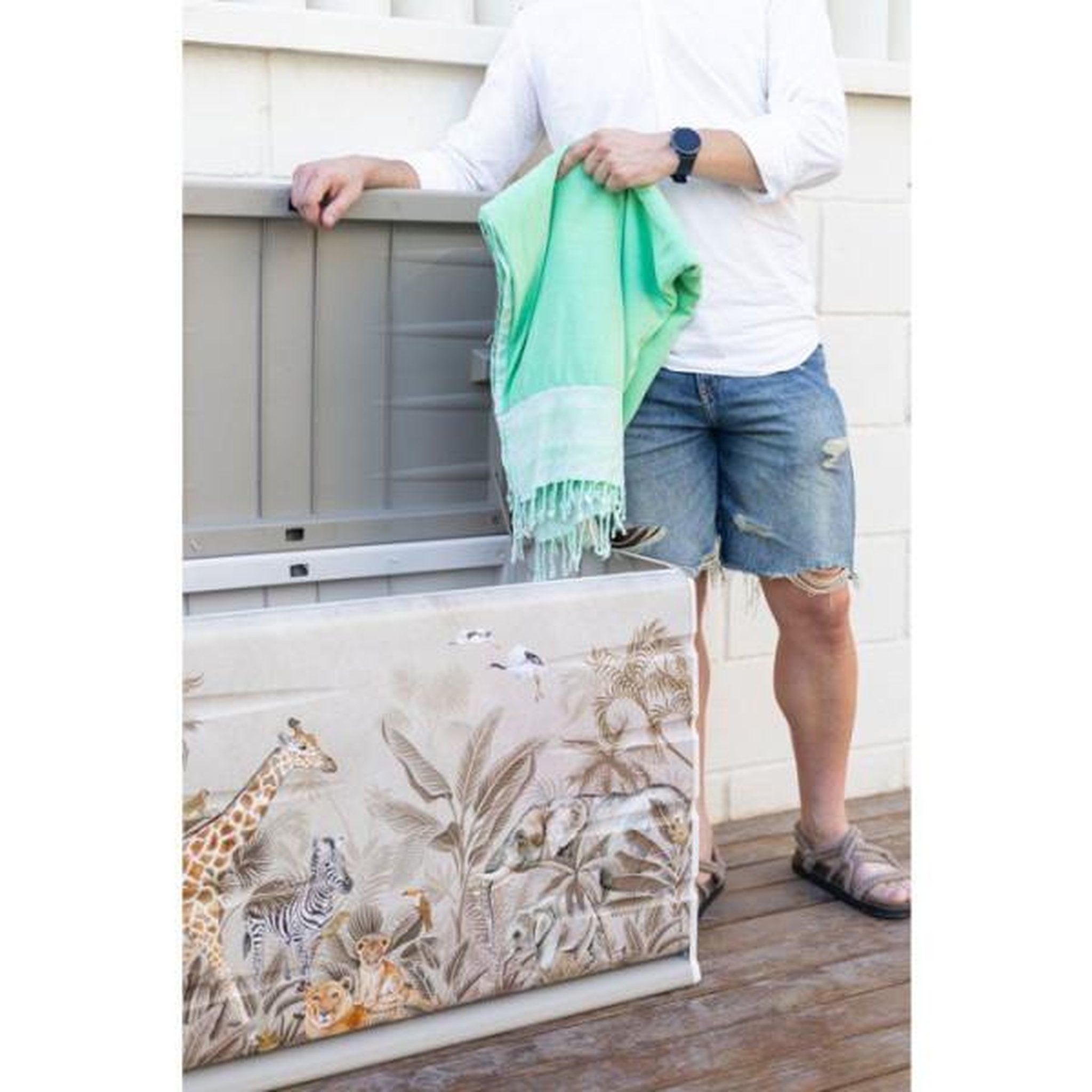 Voir la diapositive 4 : PLASTIKEN Coffre de rangement - plastiken - 260 l - 80 x 61 x 53 cm - safari