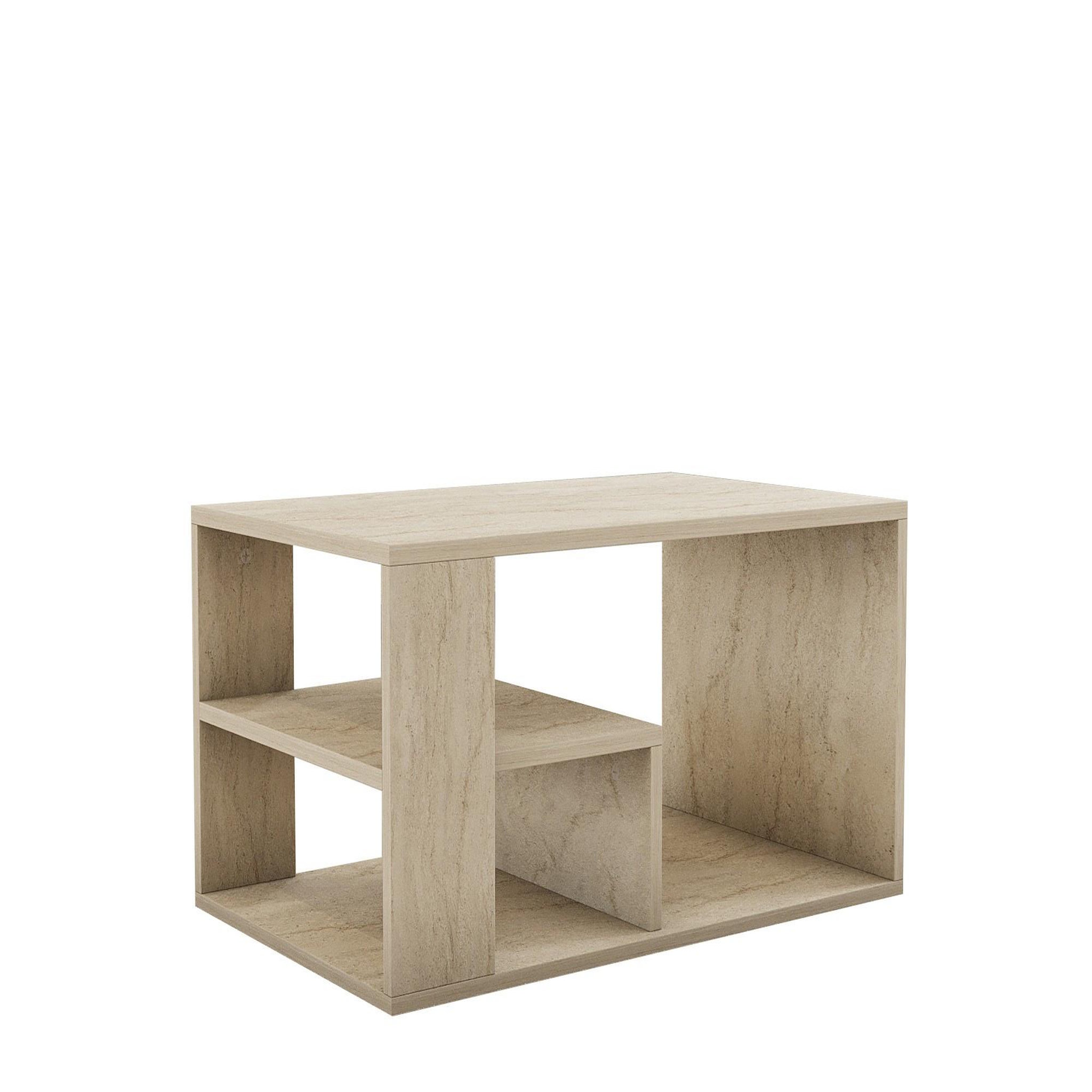 Habitat et Jardin Table basse en bois  eros  - 80 x 40 x 50 cm - travertin
