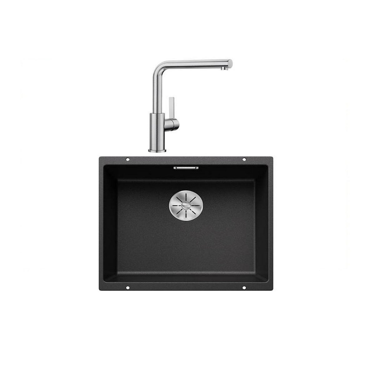 Blanco Pack évier + mitigeur massif inox brossé et silgranit - 528441