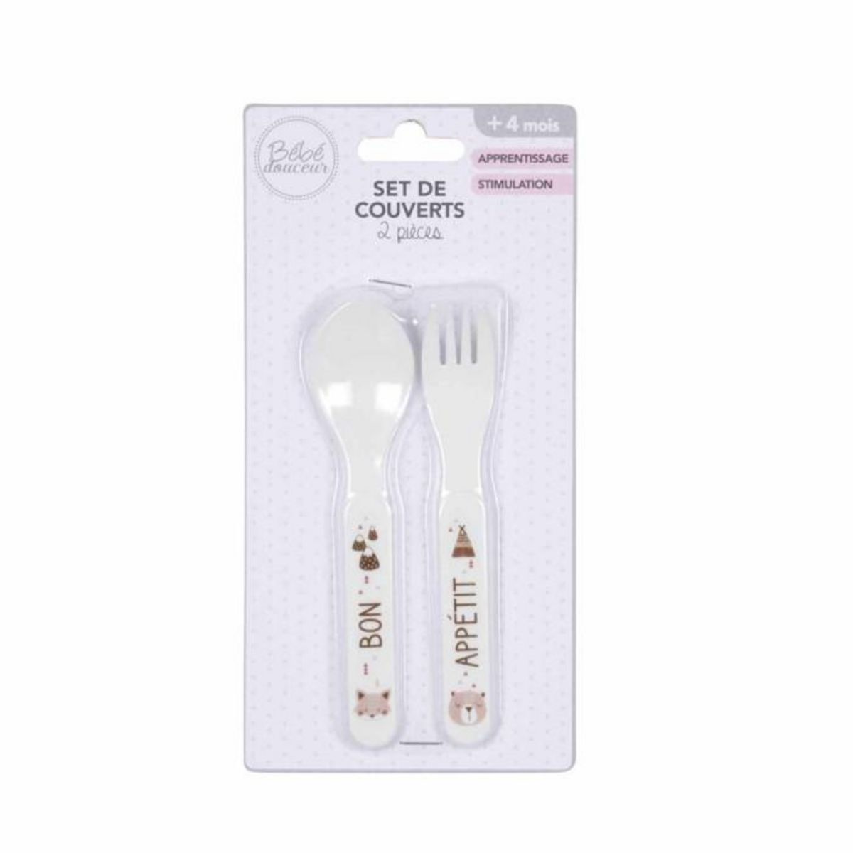 Paris Prix Set de 2 Couverts Bébé  Forêt  Blanc