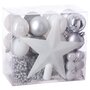 FEERIC LIGHT & CHRISTMAS Kit Décoration pour sapin de Noël - 44 Pièces - Blanc et gris