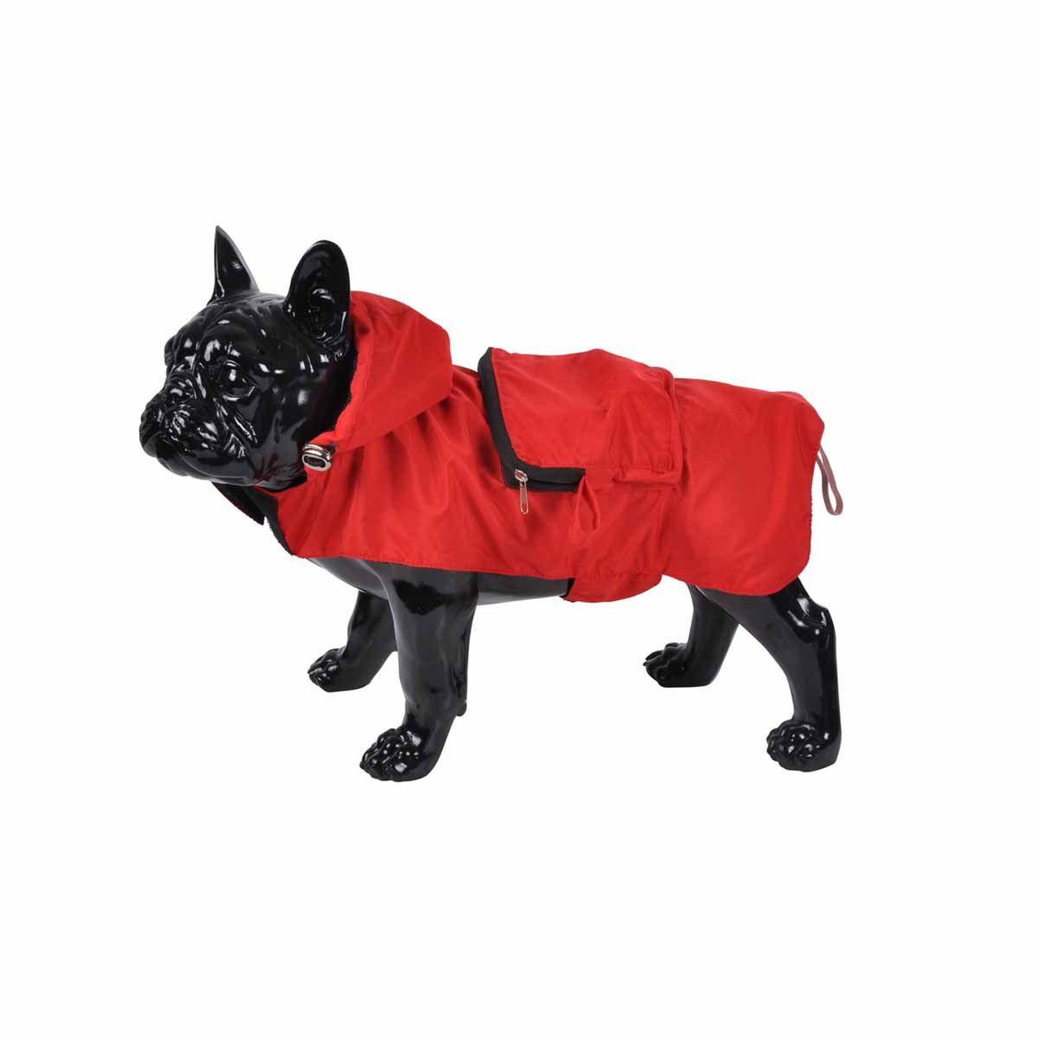 Voir la diapositive 2 : HOMEA Imperméable pour chien  capuche & poche  40cm rouge