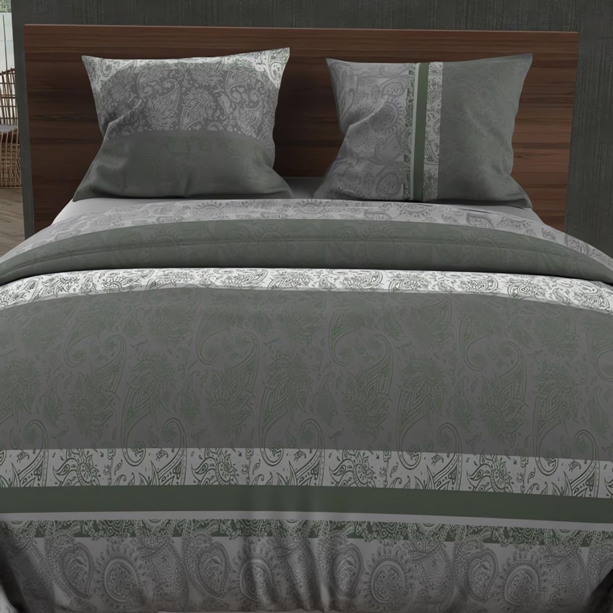 SOLEIL D'OCRE Parure housse de couette en coton 57 fils CACHEMIRE, par Soleil d'Ocre