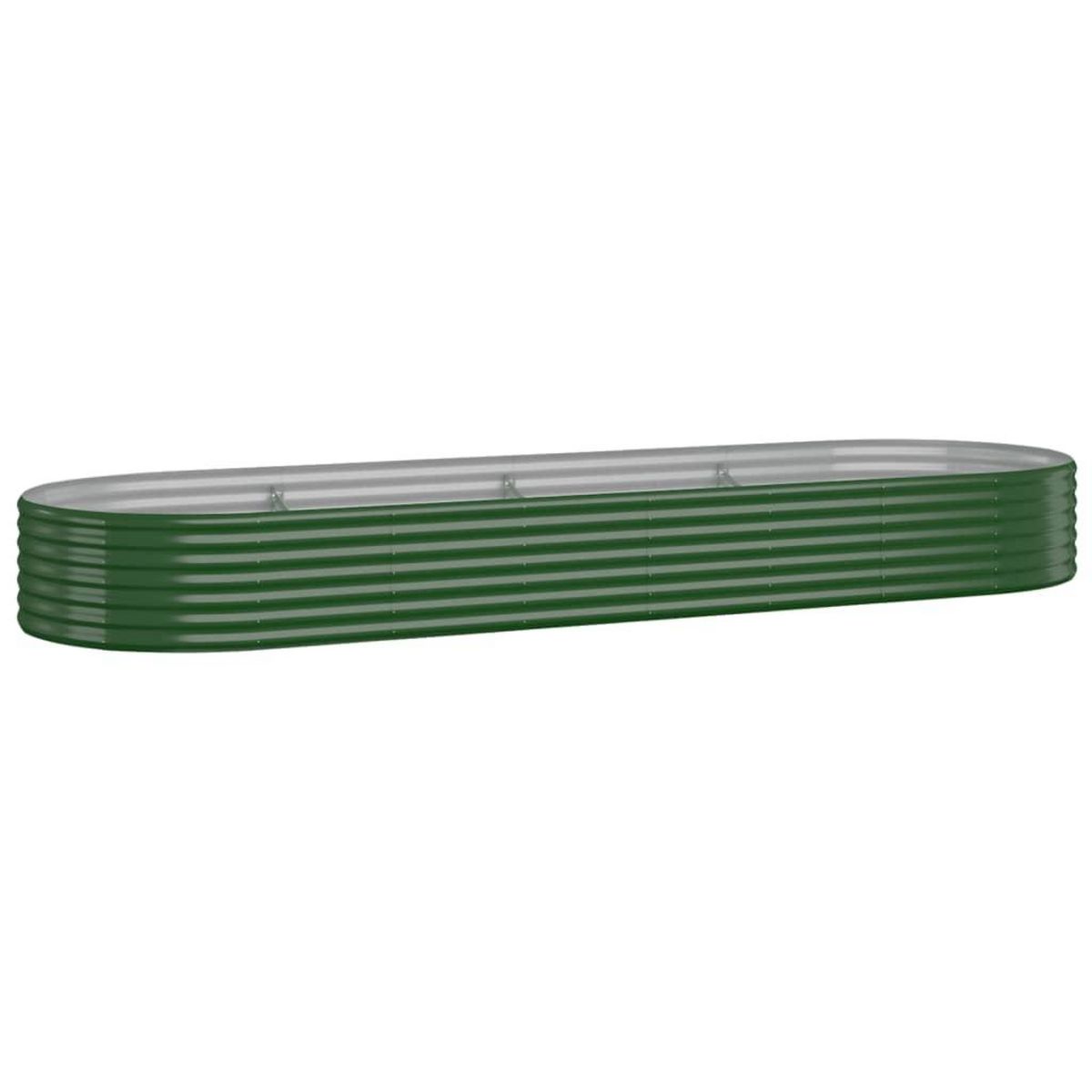 VIDAXL Lit sureleve de jardin Acier enduit de poudre 322x100x36cm Vert