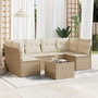 Voir la diapositive 1 : VIDAXL Salon de jardin avec coussins 7 pcs beige resine tressee