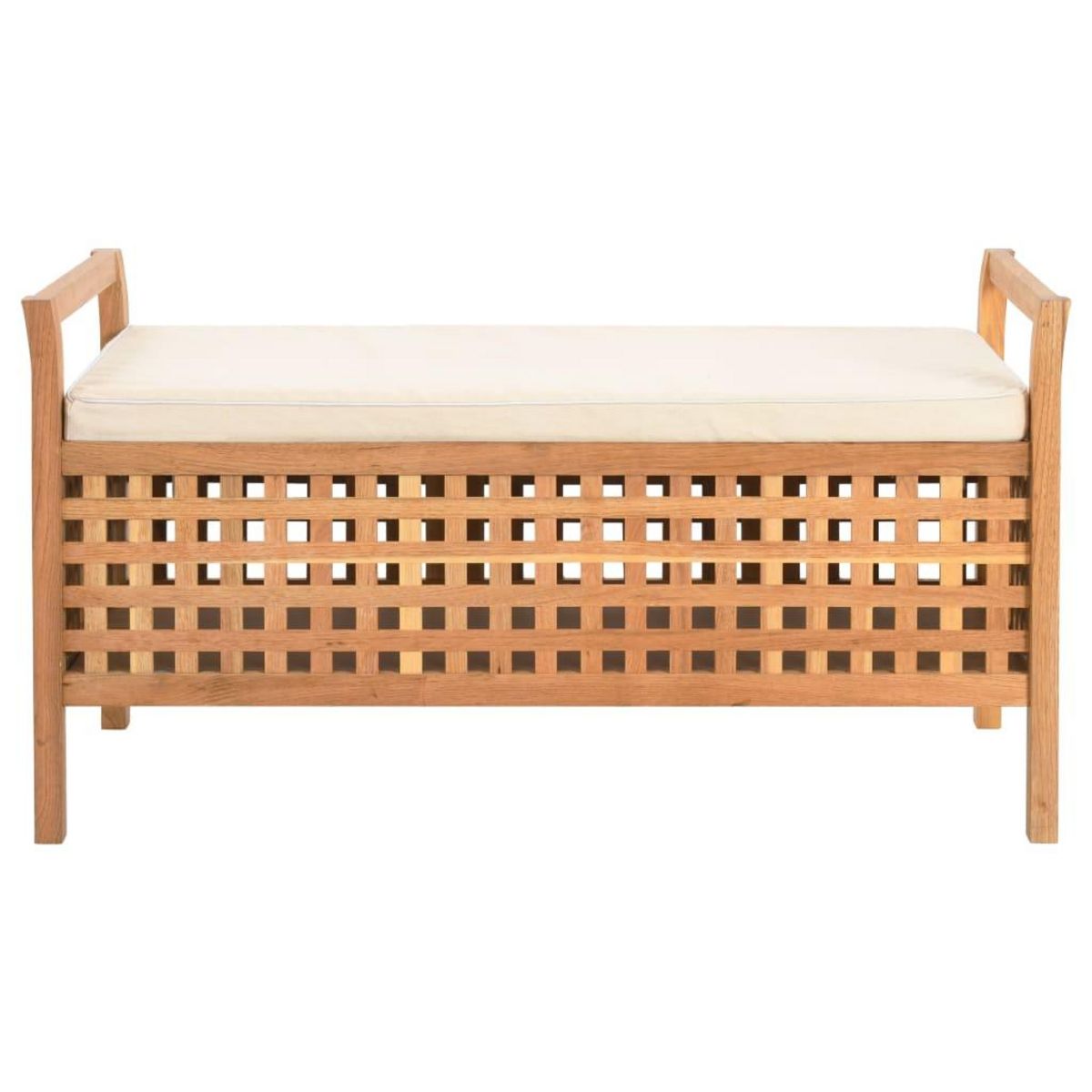VIDAXL Banc de rangement 93x49x49 cm Bois de noyer massif