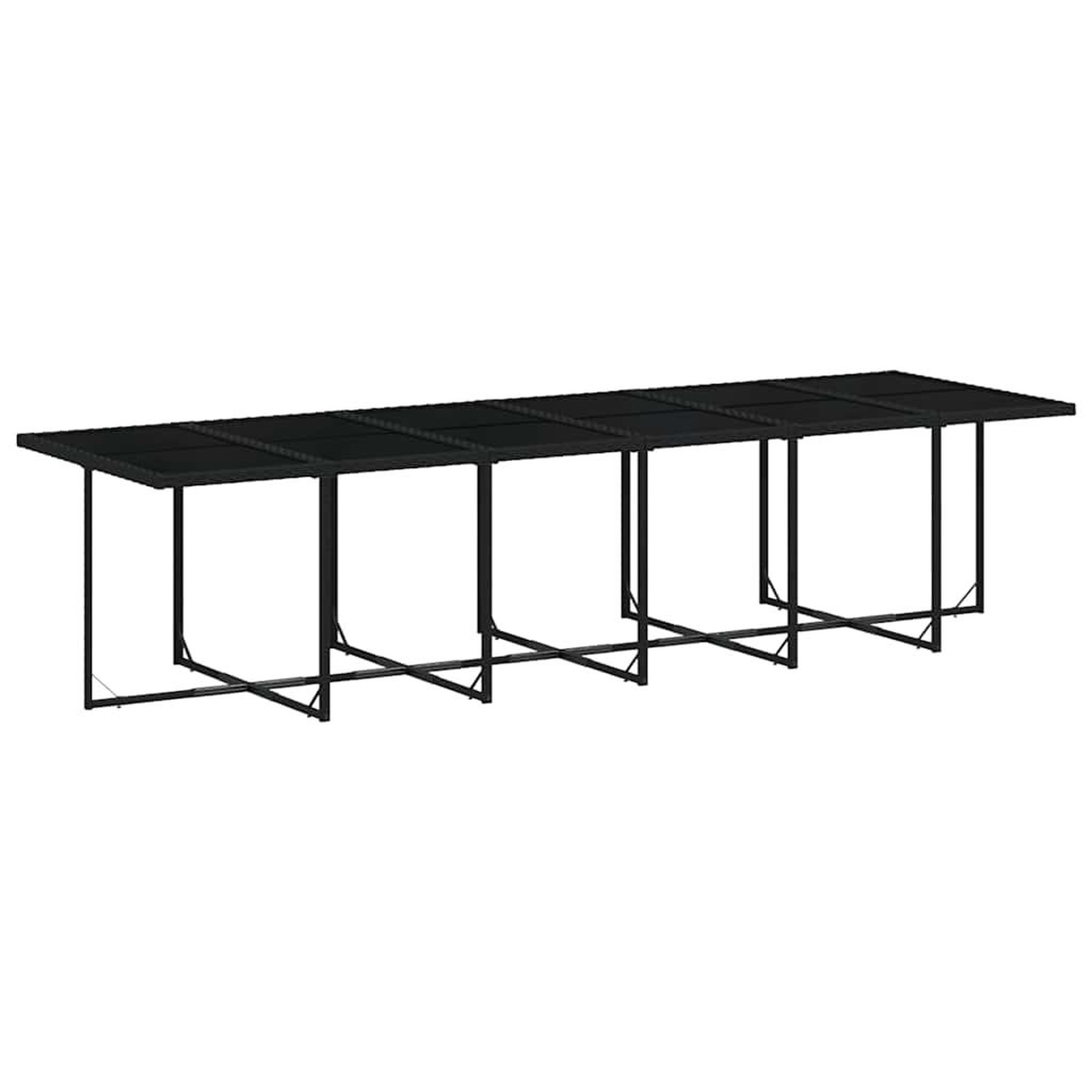 Voir la diapositive 3 : VIDAXL Ensemble a manger de jardin 17 pcs coussins noir resine tressee