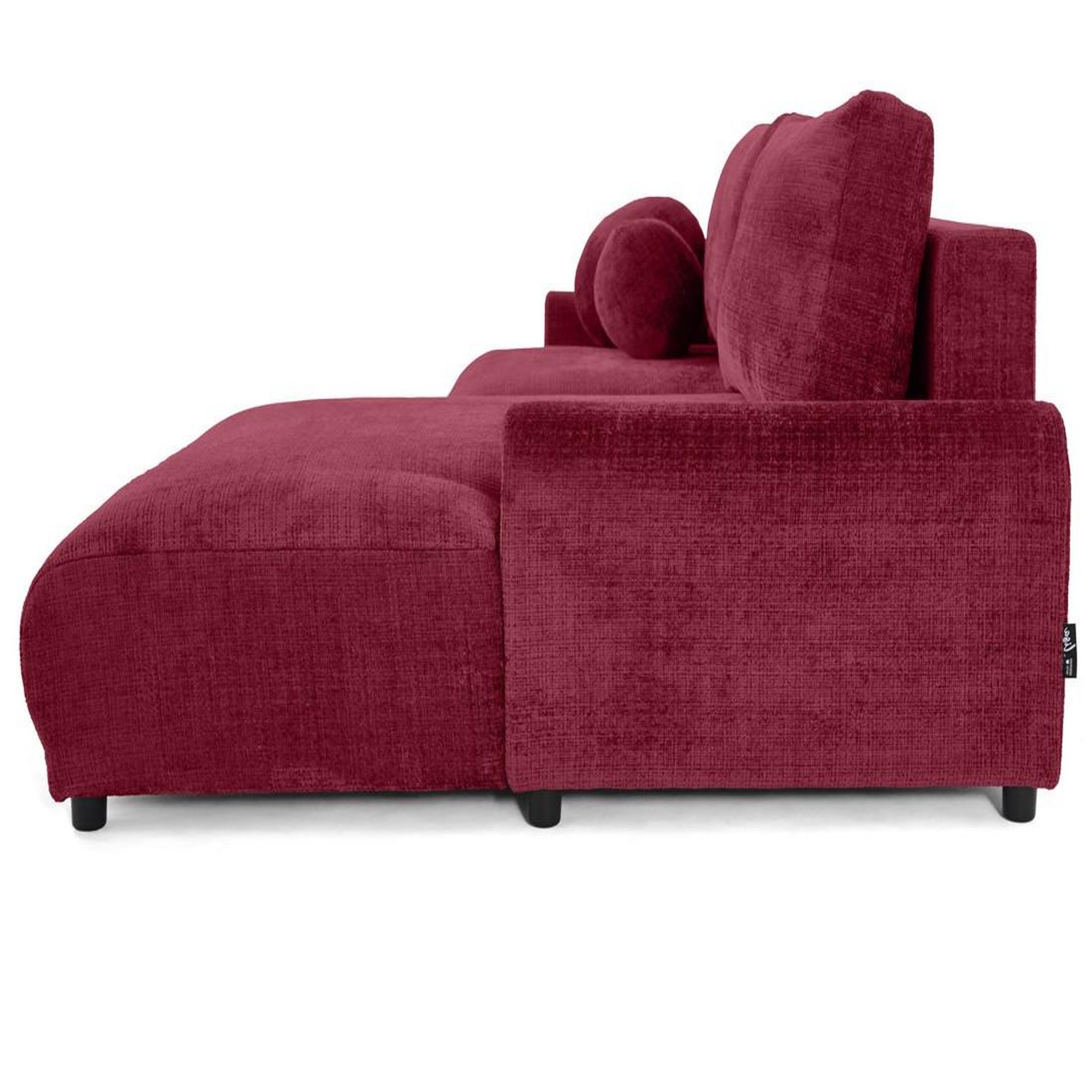 Voir la diapositive 6 : BEST MOBILIER Nelly - canapé d'angle droit 4 places convertible avec coffre en velours texturé