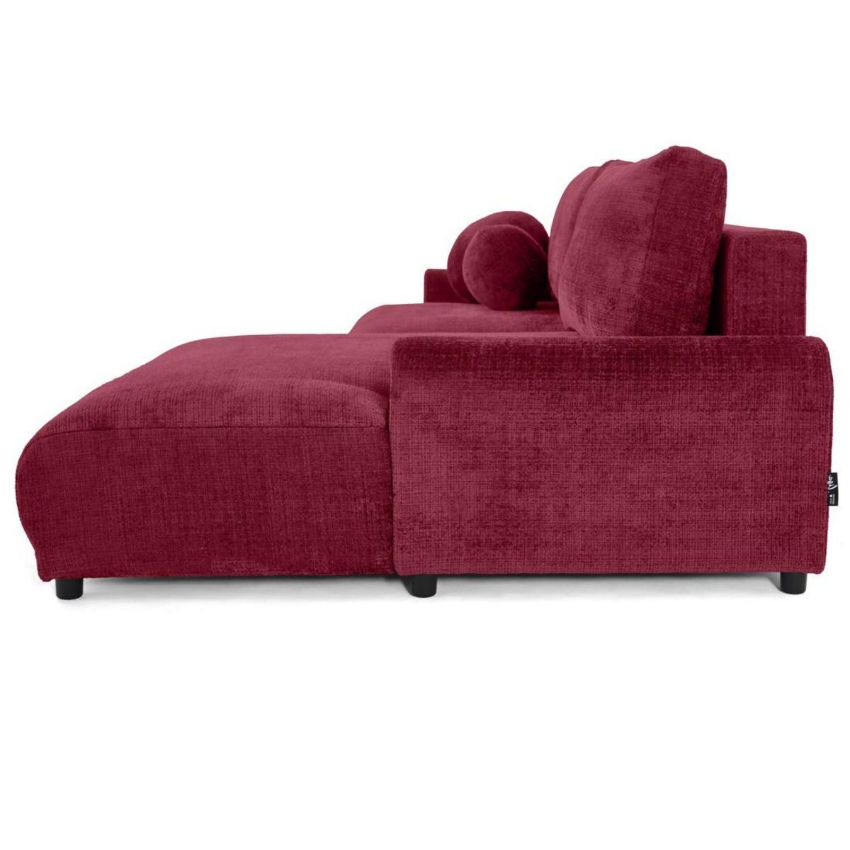 LISA DESIGN Nelly - canapé d'angle droit 4 places convertible avec coffre en velours texturé