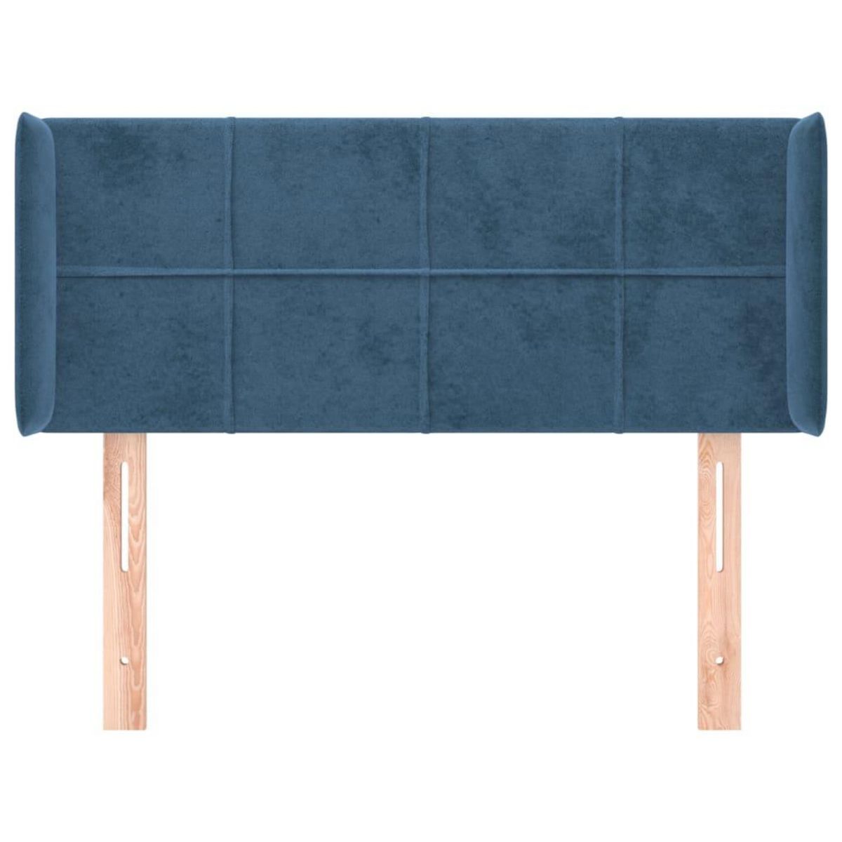VIDAXL Tete de lit avec oreilles Bleu fonce 103x16x78/88 cm Velours