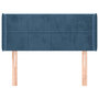 Voir la diapositive 3 : VIDAXL Tete de lit avec oreilles Bleu fonce 103x16x78/88 cm Velours
