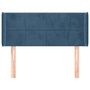 Voir la diapositive 3 : VIDAXL Tete de lit avec oreilles Bleu fonce 103x16x78/88 cm Velours