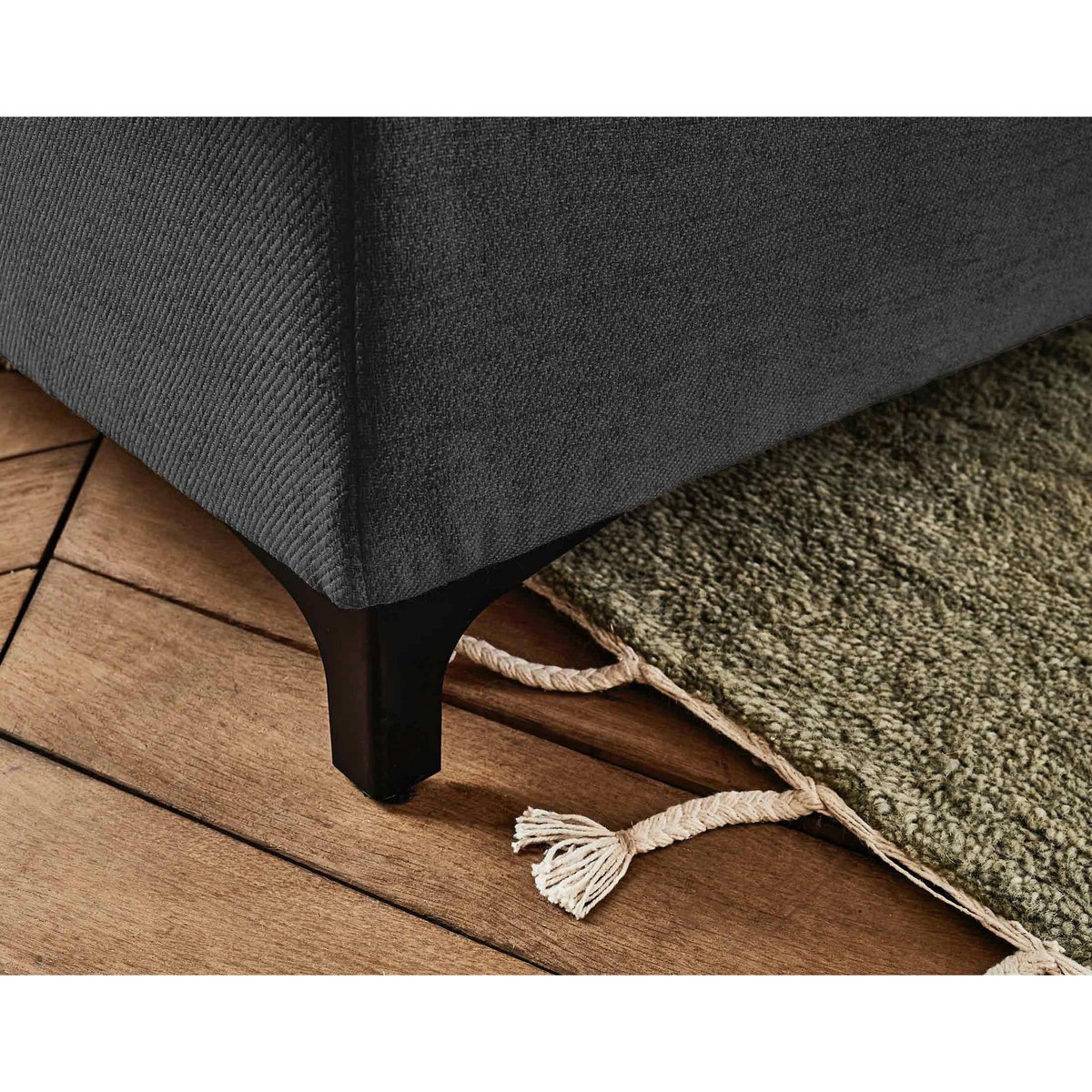 LISA DESIGN Olinda - canapé d'angle gauche - 5 places - convertible avec coffre et têtières réglables - en tissu