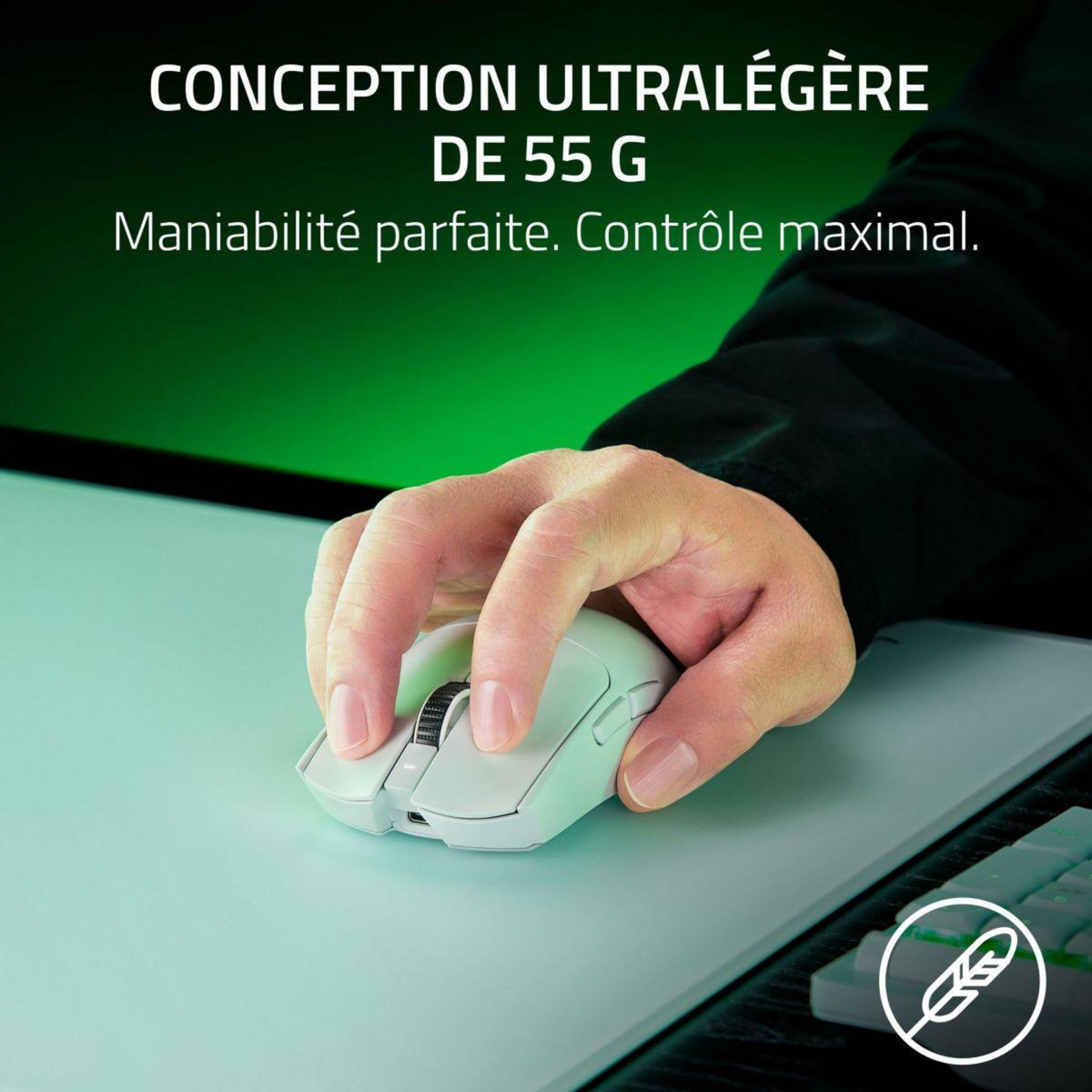 Razer Souris Gamer Sans Fil Viper V3 Pro Blanche